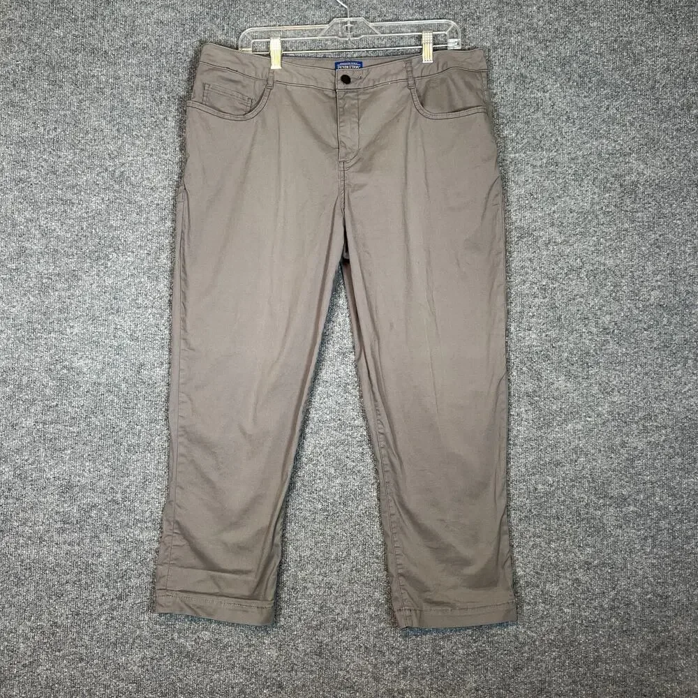 Pendleton Pants Womens 16 Beige Khaki Chinos Straight‎ Leg Cropped Casual